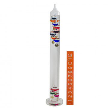 Bel-Art H-B DURAC Galileo Thermometer; 16 to 36C (60 to 100F), 11 Spheres, 24 in.