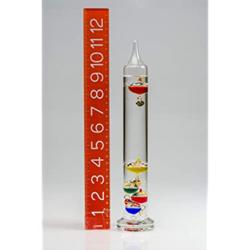 Bel-Art H-B DURAC Galileo Thermometer; 18 to 26C (64 to 80F), 5 Spheres, 11 in.