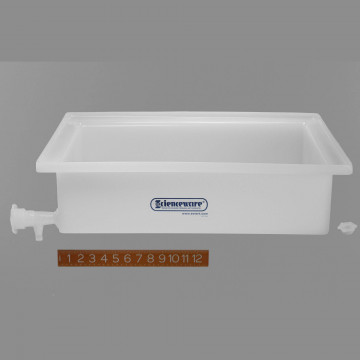 Bel-Art General Purpose Polyethylene Tray with Faucet; 17½ x 23½ x 6 in.