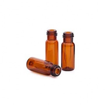 Agilent Vial, screw top, with fixed insert, amber, 300µL insert volume, 100/pk. Vial size: 12 x 32 mm (12 mm cap)