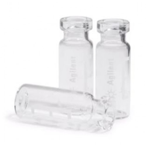Agilent Vial, crimp top, clear, write-on spot, 2mL, 100/pk. Vial size: 12 x 32 mm (11 mm cap) Agilent Vial, crimp top, clear, write-on spot, 2mL, 100/pk. Vial size: 12 x 32 mm (11 mm cap)