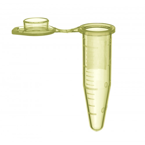 Labcon 1.5 mL SuperClear® Microcentrifuge Tubes with Extra Large Attached Caps, Yellow, in Resealable Bags (500pcs x 10 packs)