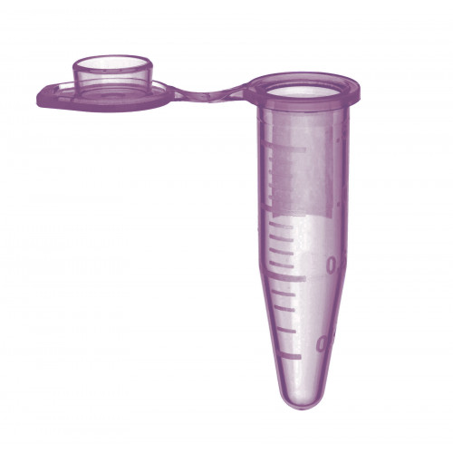 Labcon 1.5 mL SuperClear® Microcentrifuge Tubes with Extra Large Attached Caps, Purple, in Resealable Bags (500pcs x 10 packs)