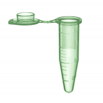 Labcon 1.5 mL SuperClear® Microcentrifuge Tubes with Extra Large Attached Caps, Green, in Resealable Bags (500pcs x 10 packs)