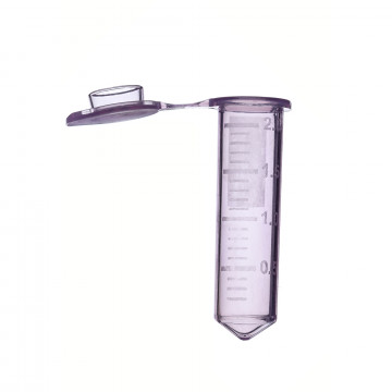 Labcon 2.0 mL SuperClear® Microcentrifuge Tubes with Attached Caps, Purple, in Resealable Bags (500pcs x 10 packs)