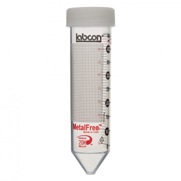 Labcon 50 mL MetalFree™ Centrifuge Tubes with Flat Caps, 25 per Rack, Sterile (25pcs x 20 packs)