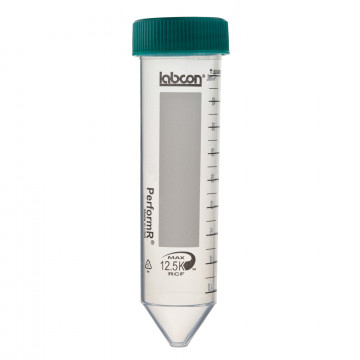 Labcon 50 mL PerformR® Centrifuge Tubes with Plug Style Caps, 25 per Rack, Sterile (25pcs x 12 packs)
