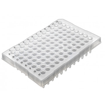 Labcon PurePlus® 0.2 mL 96 Well PCR Plates with Half Skirt for Popular Thermocyclers, Natural Color, Includes barcodes (10pcs x 10packs)