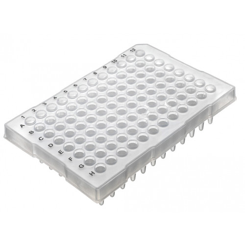 Labcon PurePlus® 0.2 mL 96 Well PCR Plates with Half Skirt for Popular Thermocyclers, Natural Color, Includes barcodes (10pcs x 10packs)