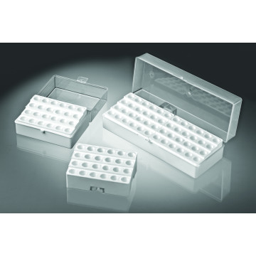 Labcon 24 Place Microtube Storage Rack with Clear Lid, Autoclavable (10pcs x 10 packs)