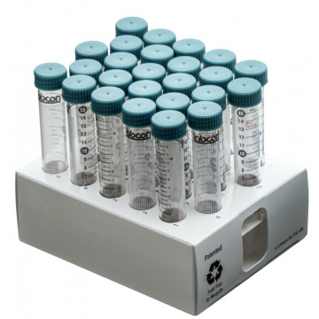 Labcon 15 mL SuperClear® Centrifuge Tubes with Plug Style Caps, 25 per Rack, Sterile (25pcs x 2 racks x 10 packs)
